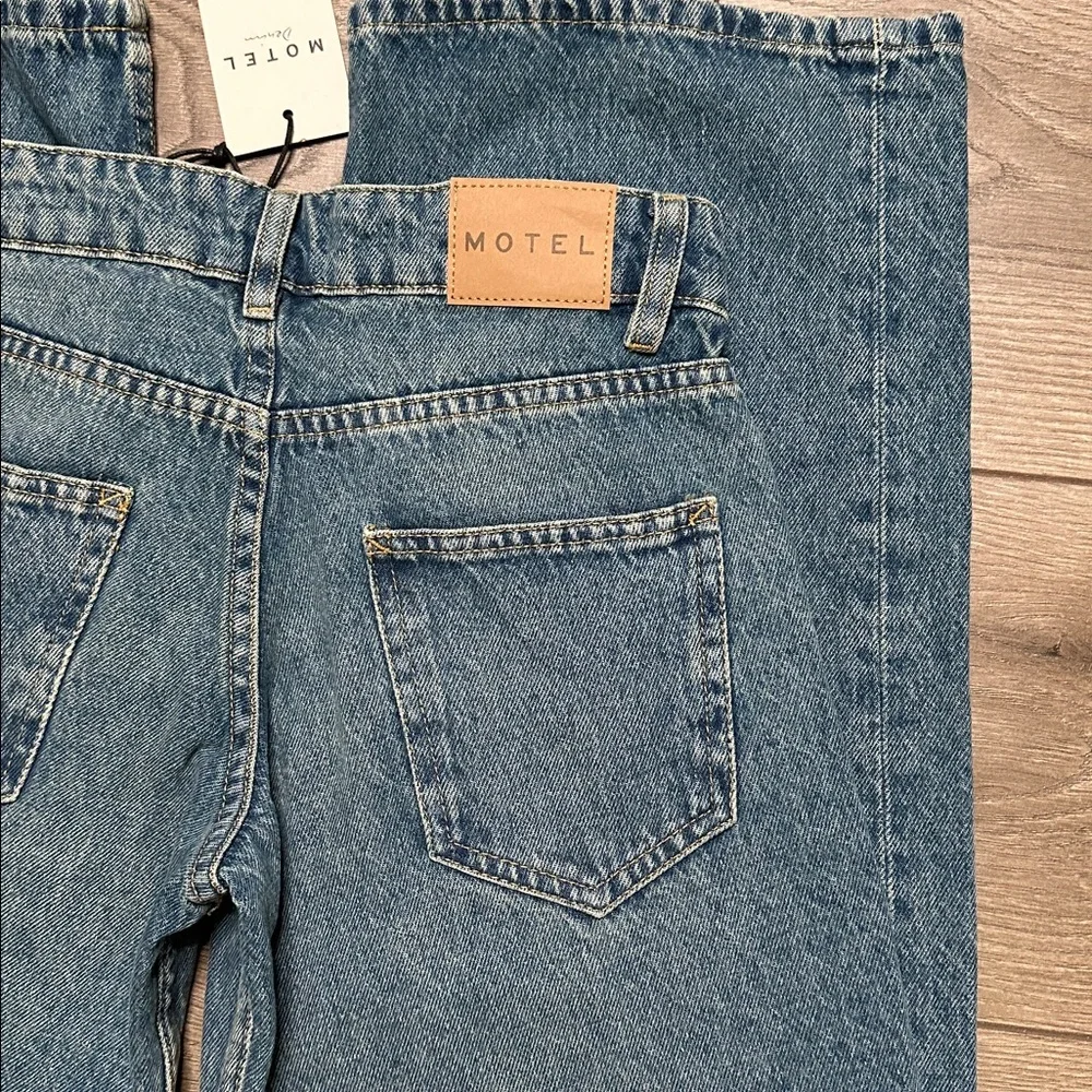 Motel Rocks Low Rise Parallel Jeans Bright Blue Size 24 - Picture 6 of 13